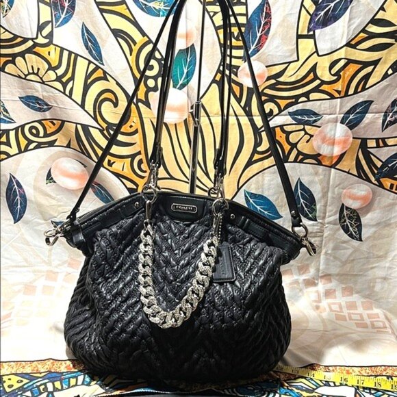 Coach Handbags - Coach Madison Quilted Chevron Nylon Sophia Satchel - F18634